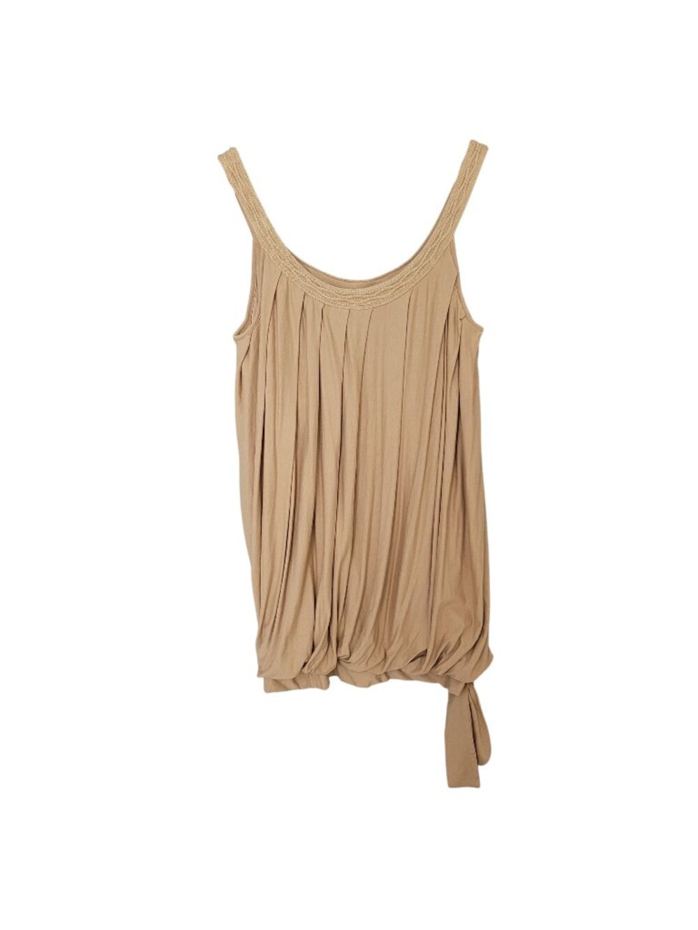 Paige Premium Denim Womens Sleeveless Pleated Draped Tank Top Size L Tan